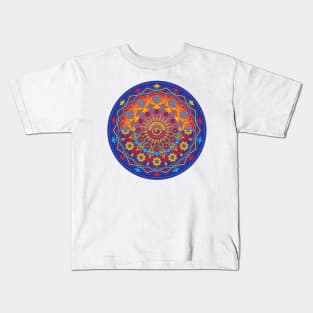 Vivid Floral Mandala Kids T-Shirt